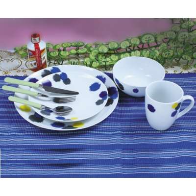 16PCS factory directly Coup Shape ceramic dinnerware sets for restaurant cheap porcelain dinner set