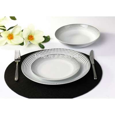 porcelain 18pcs coupe dinnerware set